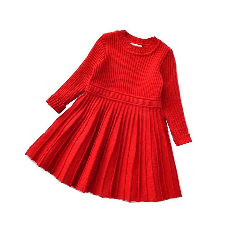 Girls Winter Dress Long Sleeve Sweater Dress Warm Clothes Toddler Girl  Toddler Knitted Sweaters Dresses Christmas Clothes