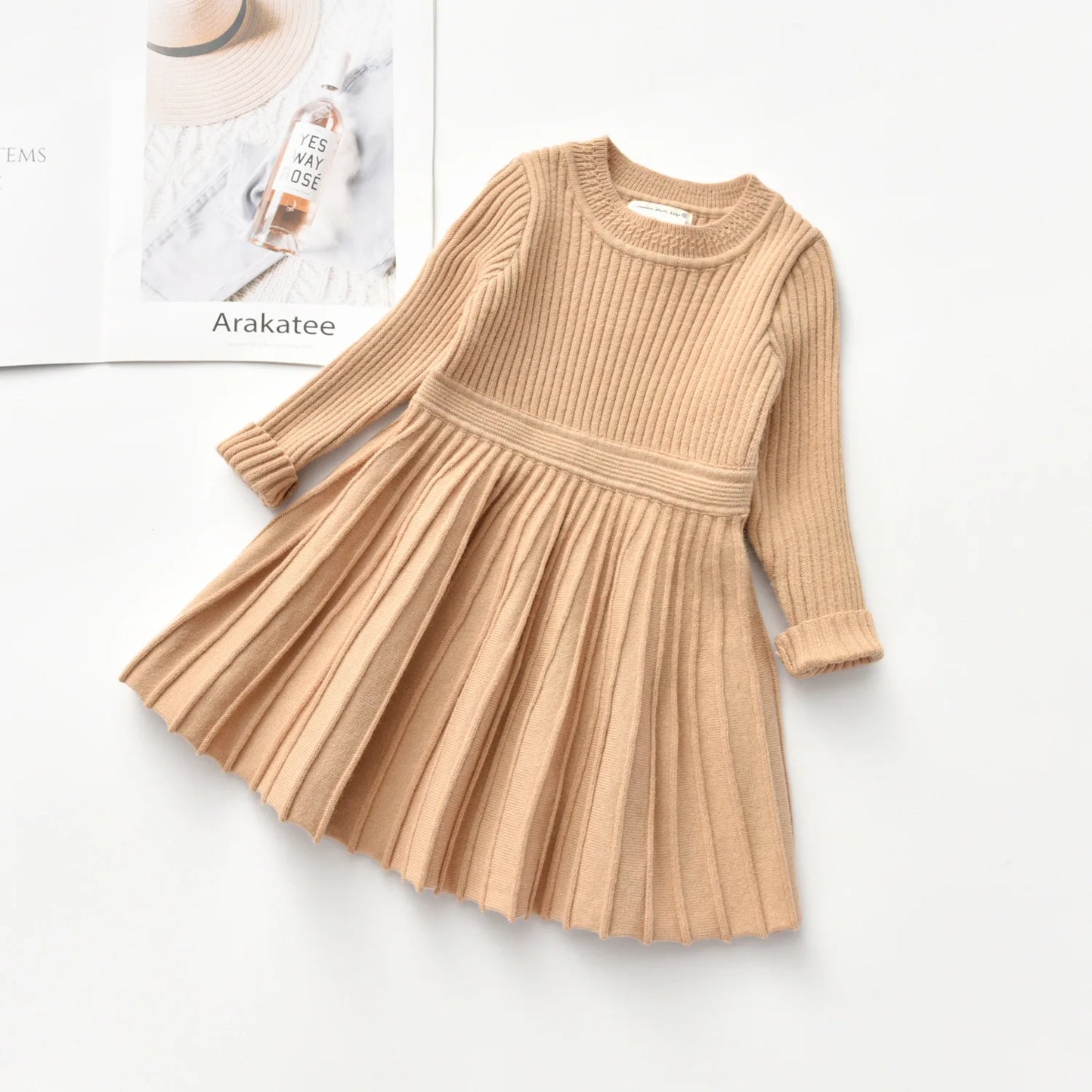 Girls Winter Dress Long Sleeve Sweater Dress Warm Clothes Toddler Girl  Toddler Knitted Sweaters Dresses Christmas Clothes