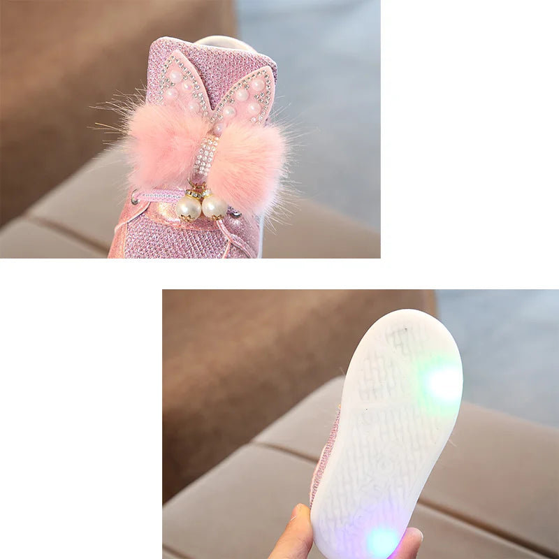 Size 21-30 Children's Led Sneakers Girls Glowing Kids Shoes for Girls Luminous Girls Sneakers Baby Kid Shoes with Backlight Sole