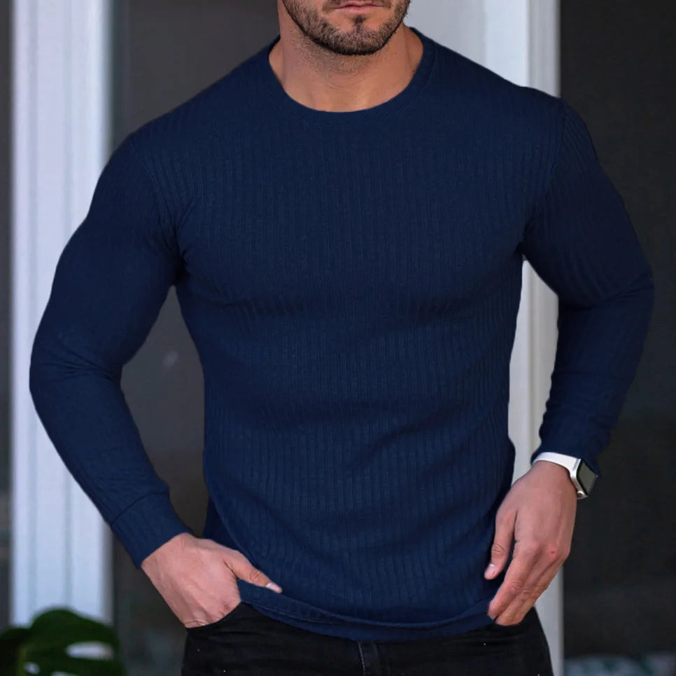 Spring Autumn Fashion Turtleneck Mens Thin Sweaters Casual Roll Neck Solid Pit Strip Slim Fit Sweaters Men Turtleneck Pullover