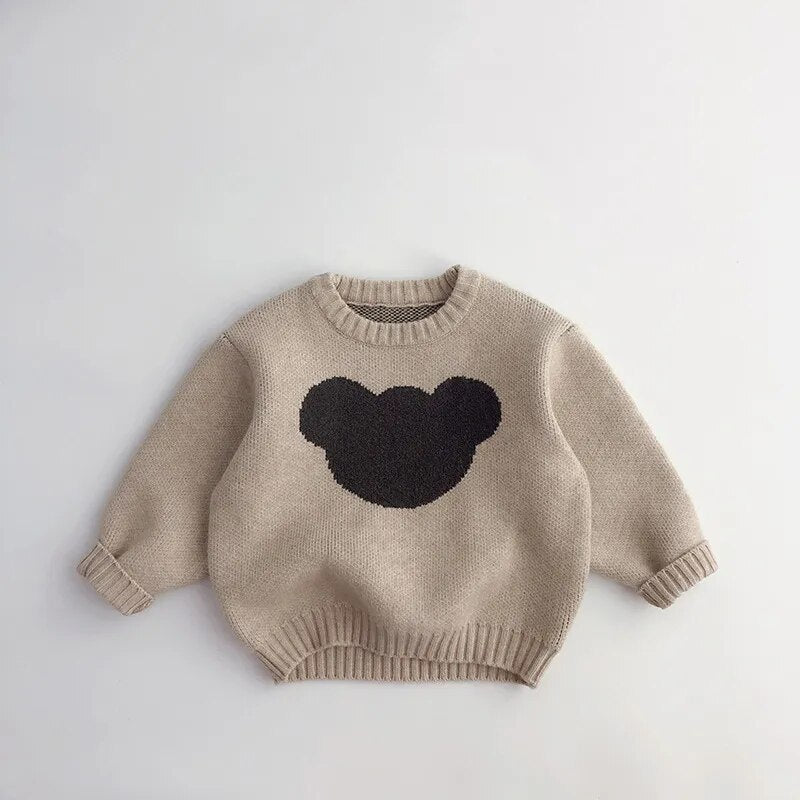 Cute Kids Sweaters Boys Clothes Brief Girls Pullover Knitwear Winter Autumn Baby Clothing