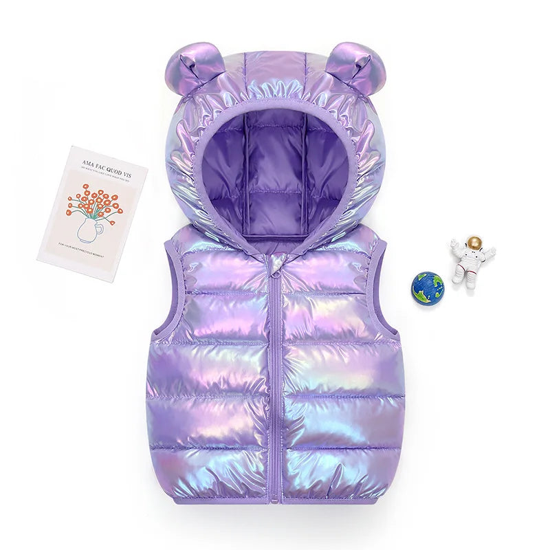 Autumn Winter Children Waistcoat 2023 New Fashion Sleeveless Jacket For Girls Boys Hooded Vest Coats for 2-6 Years Kids Clothes