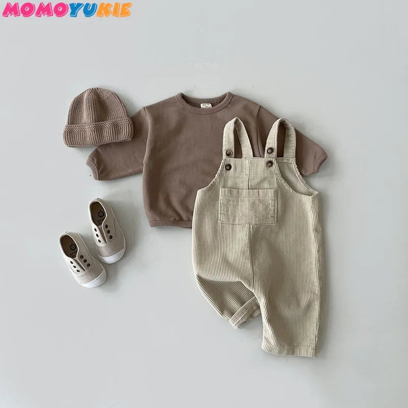 Newborn Clothes Boy's Corduroy Jumpsuit 2023 Autumn Winter Jumpsuits Baby kids clothes Girl's romper Casual Bib Pants Overalls