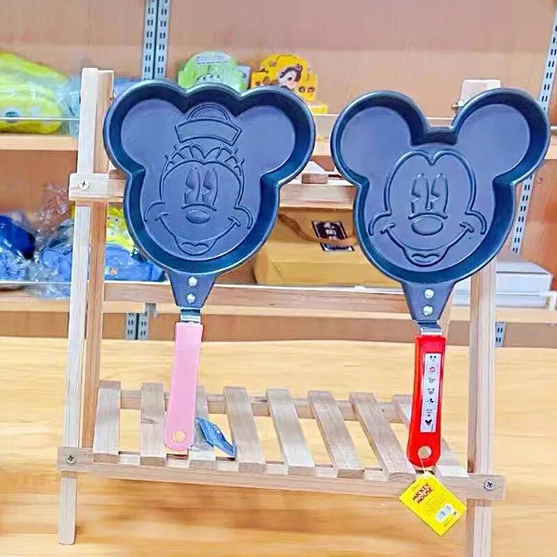 Cute Cartoon Disney Stitch Mickey Mouse Frying Pan Non-Stick Kids Breakfast Cooking Home Kitchen Products Camping Cookware