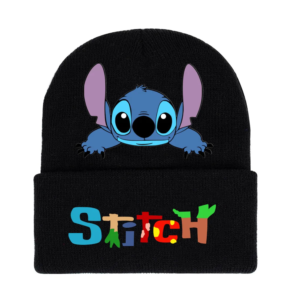 Disney Stitch Plush Knitted Hat Women Men Accessories Unisex Kawaii Winter Warm Couple Hats Stich Anime Trend Christmas Gift