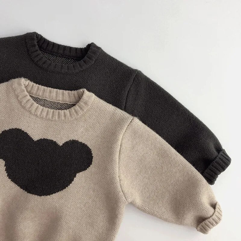 Cute Kids Sweaters Boys Clothes Brief Girls Pullover Knitwear Winter Autumn Baby Clothing