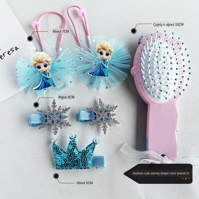 6pcs/Set Baby Hair Clips Cartoon Baby Headband Cute Cartoon Cosplay Frozen Elsa Children Hairpin Barrettes Headwear Accessories