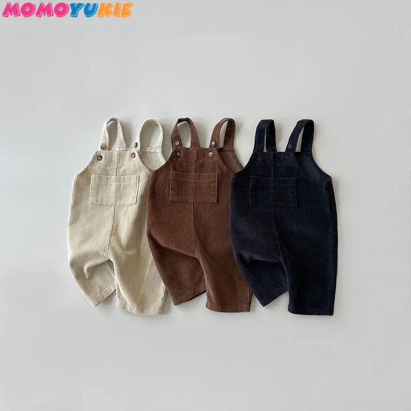 Newborn Clothes Boy's Corduroy Jumpsuit 2023 Autumn Winter Jumpsuits Baby kids clothes Girl's romper Casual Bib Pants Overalls