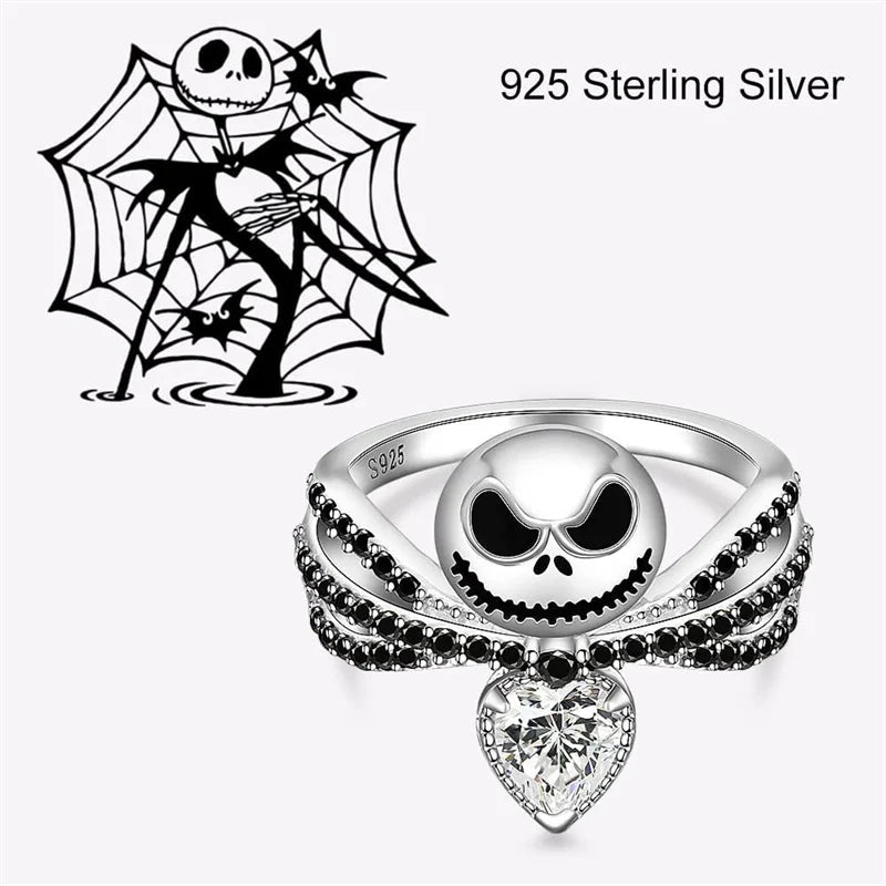 New Ladies Ring Christmas Eve Fright Skull Shape Ring Creative Black Bat Skull Hand Accessories