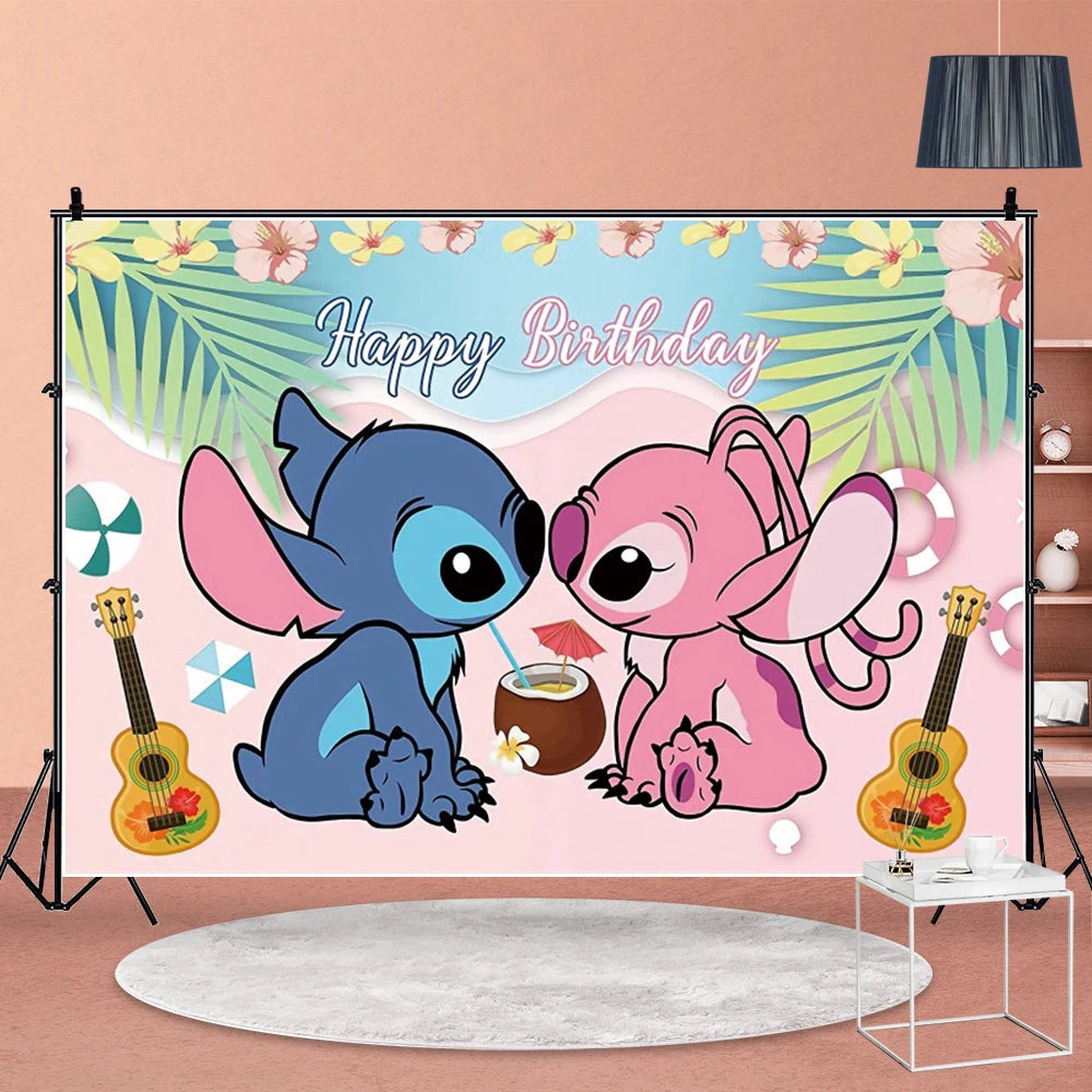 Disney Stitch Decoration Birthday Balloons Stickers Tablecloth Plate Bag For Baby Shower Lilo and Stitch Birthday Party Supplies