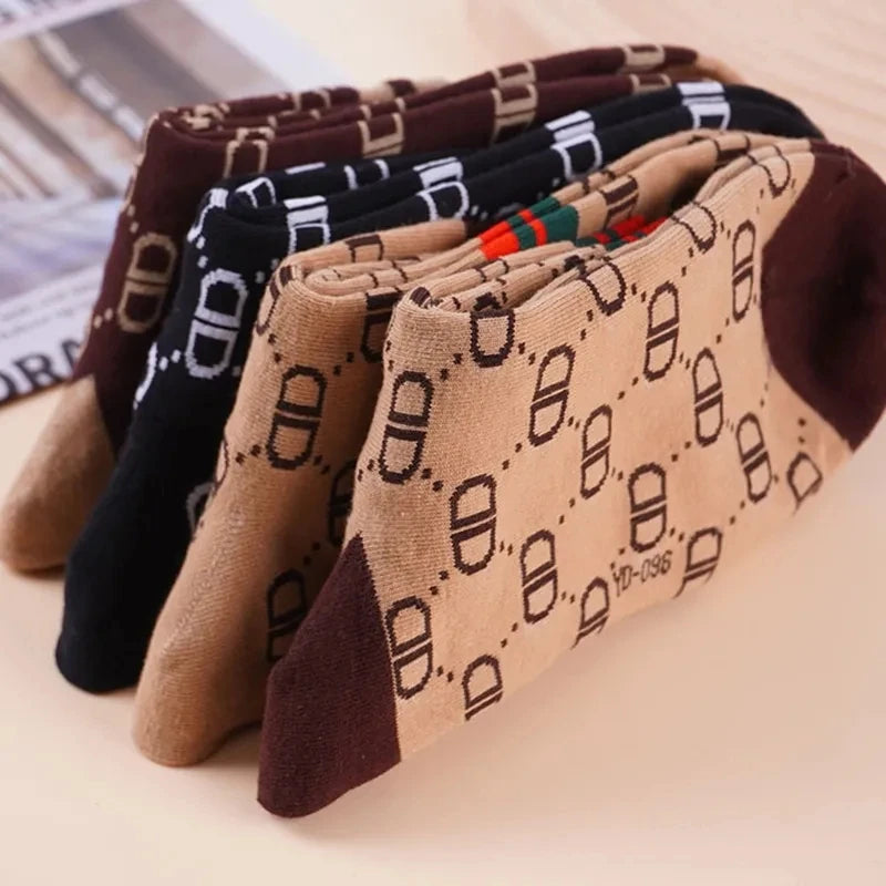 Autumn And Winter Models Of Men's Socks Sweat-Absorbing Breathable Trend Of Women's Cotton Mid-Calf Socks Long Socks