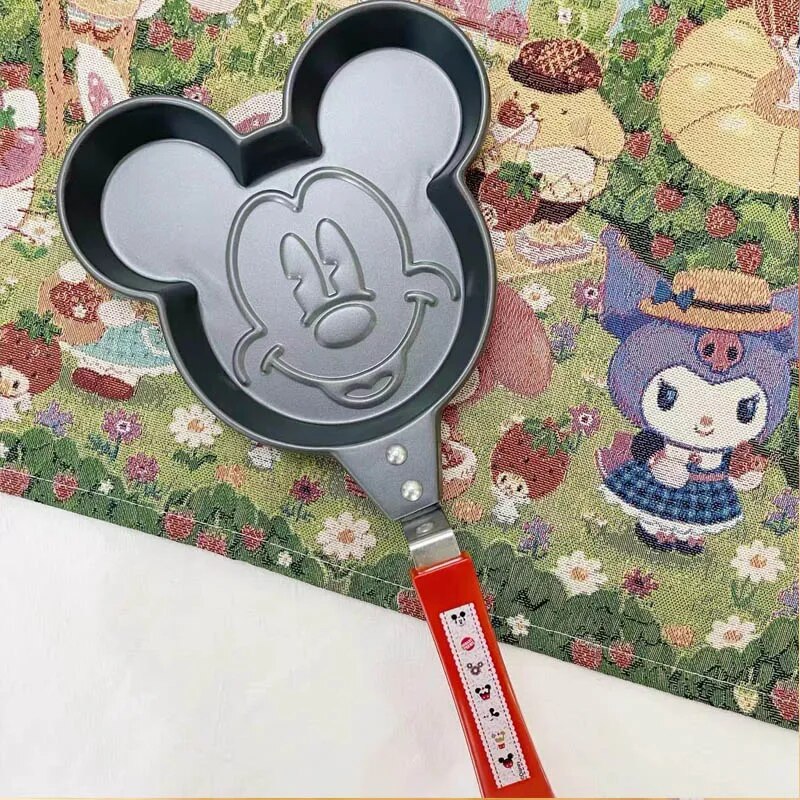 Cute Cartoon Disney Stitch Mickey Mouse Frying Pan Non-Stick Kids Breakfast Cooking Home Kitchen Products Camping Cookware