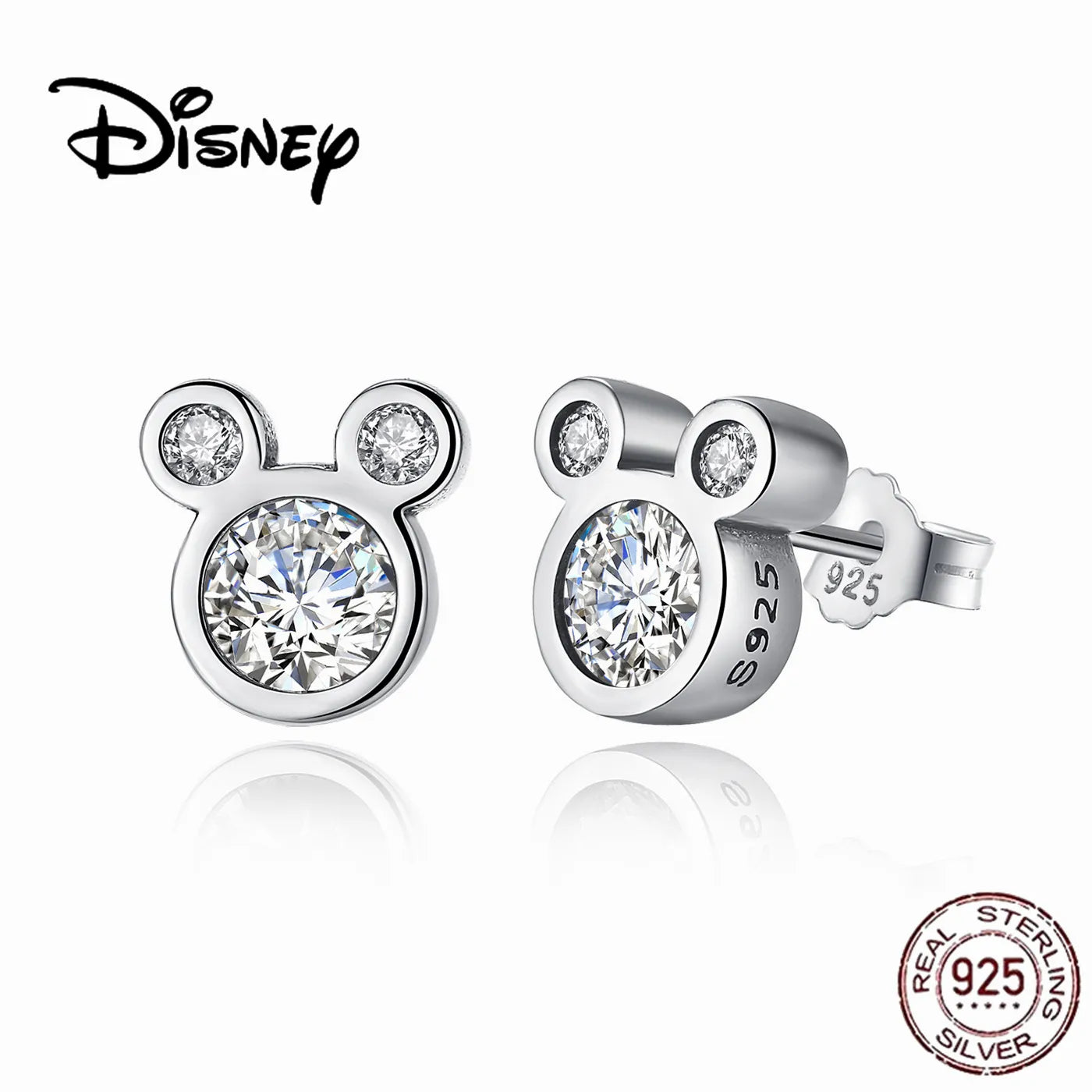 Disney Mickey Mouse Earrings 925 Sterling Silver Mickey Series Mickey Earrings Earstuds Sterling Silver Women's Star Earrings