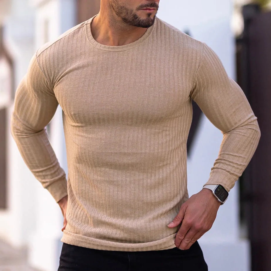 Spring Autumn Fashion Turtleneck Mens Thin Sweaters Casual Roll Neck Solid Pit Strip Slim Fit Sweaters Men Turtleneck Pullover