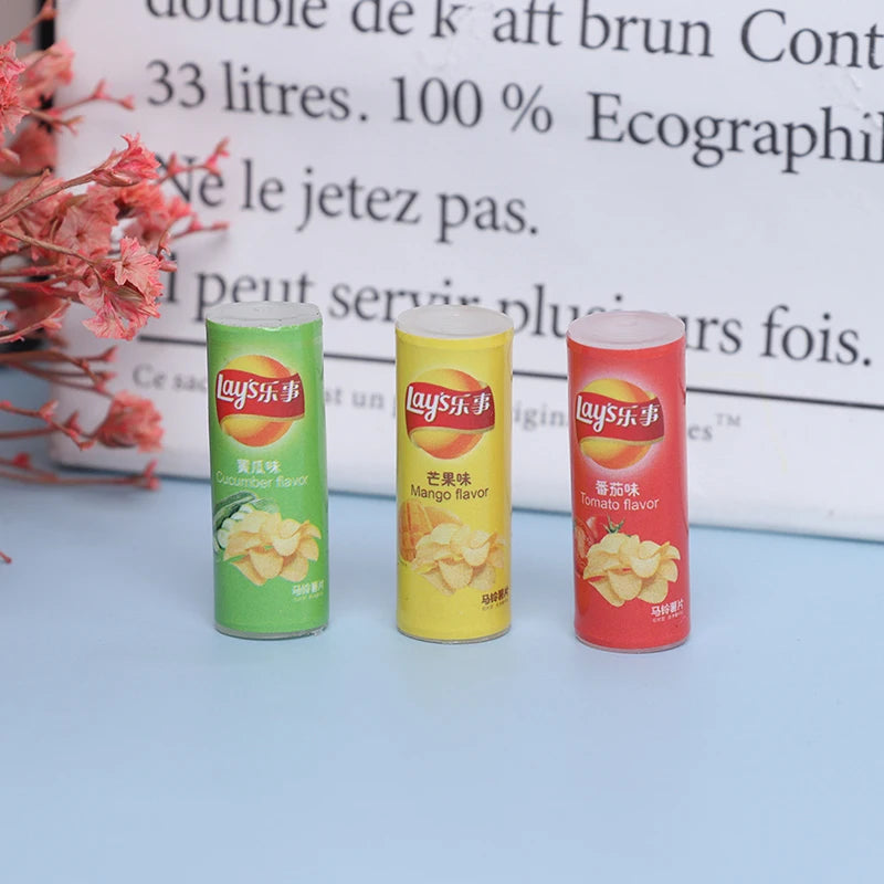 1:12 Dollhouse Miniature Food Potato Chips Bottles Mini Simulation Potato Chips Bottle Dolls Kitchen Food Toys