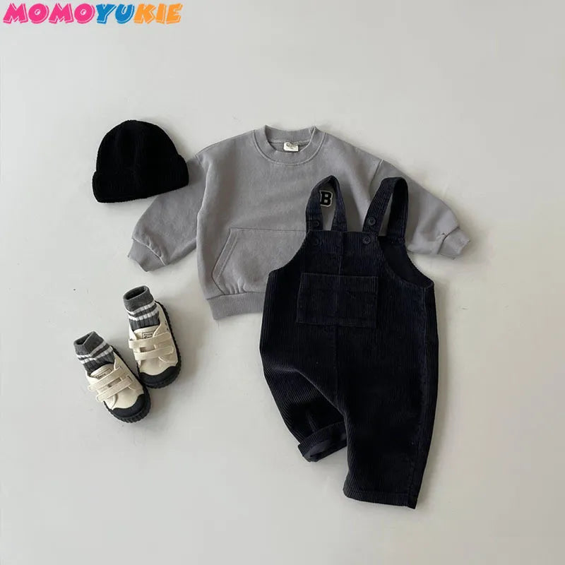 Newborn Clothes Boy's Corduroy Jumpsuit 2023 Autumn Winter Jumpsuits Baby kids clothes Girl's romper Casual Bib Pants Overalls