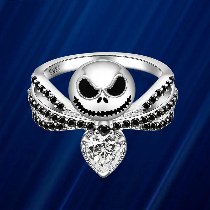 New Ladies Ring Christmas Eve Fright Skull Shape Ring Creative Black Bat Skull Hand Accessories