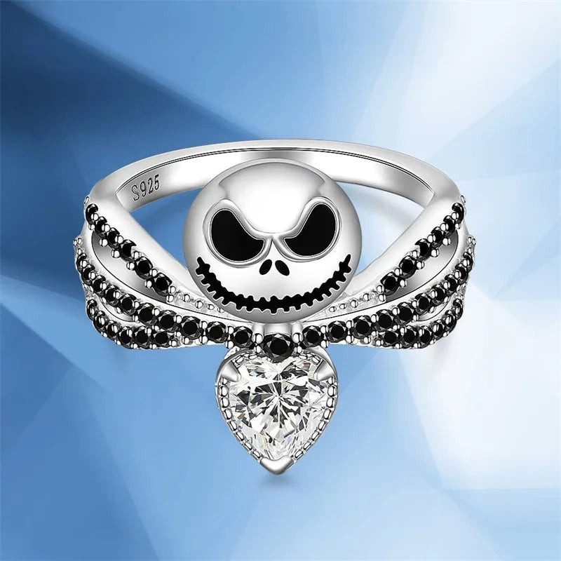 New Ladies Ring Christmas Eve Fright Skull Shape Ring Creative Black Bat Skull Hand Accessories