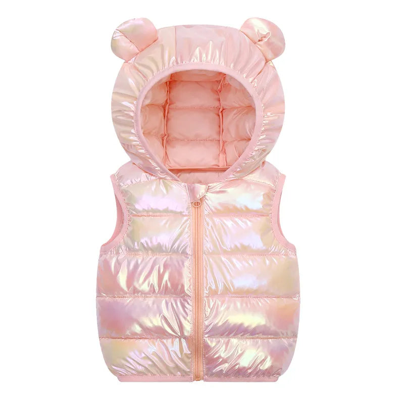 Autumn Winter Children Waistcoat 2023 New Fashion Sleeveless Jacket For Girls Boys Hooded Vest Coats for 2-6 Years Kids Clothes