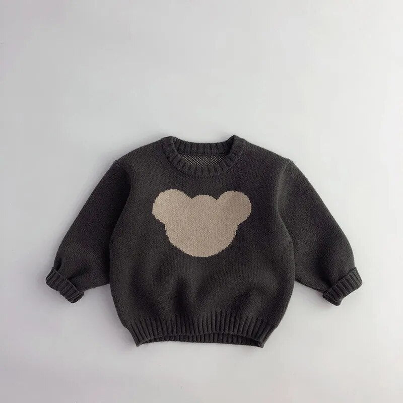 Cute Kids Sweaters Boys Clothes Brief Girls Pullover Knitwear Winter Autumn Baby Clothing