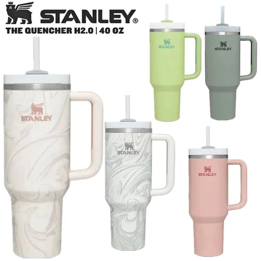 Stanley Tumbler with Handle Straw Lid Stainless Steel 30oz/40oz Vacuum Insulated Car Mug Double Wall Thermal Iced Travel Cup