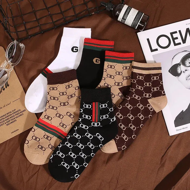 Autumn And Winter Models Of Men's Socks Sweat-Absorbing Breathable Trend Of Women's Cotton Mid-Calf Socks Long Socks