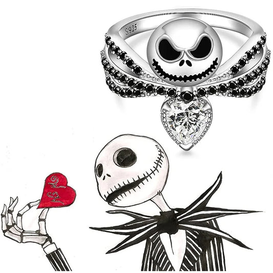 New Ladies Ring Christmas Eve Fright Skull Shape Ring Creative Black Bat Skull Hand Accessories